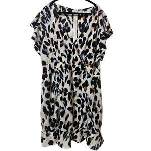 Leopard Print Mid Dress 2x